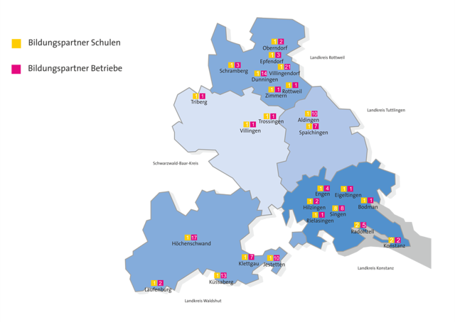 Karte über Bildungspartnerschaften