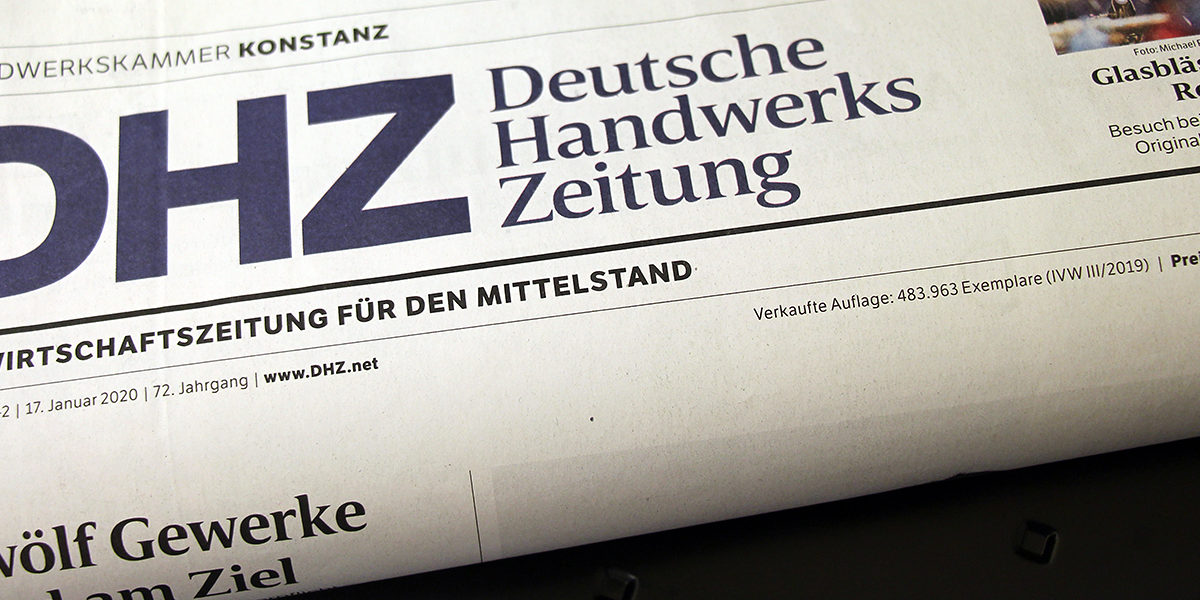 Titelseite der Deutschen Handwerkszeitung DHZ
