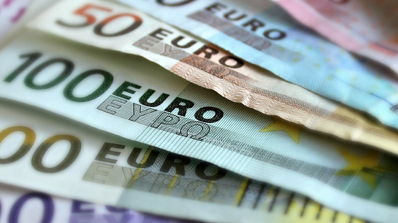 Euro-Geldscheine aufgefächert