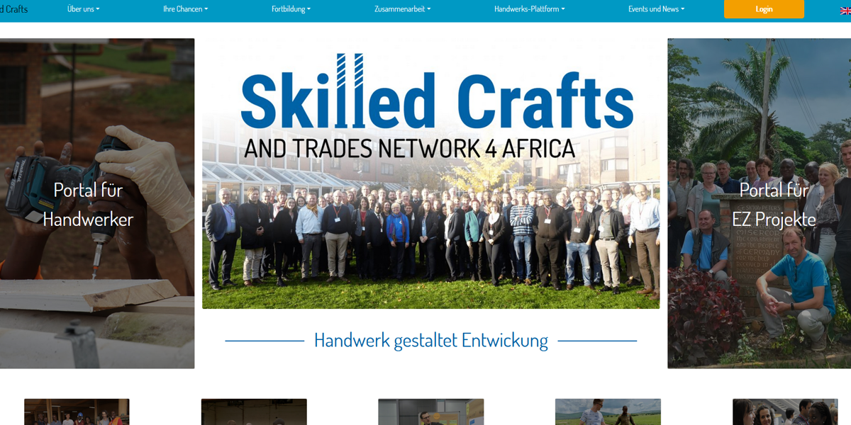 Screenshot der Startseit von www.skilledcrafts.org Screenshot der Startseit von www.skilledcrafts.org