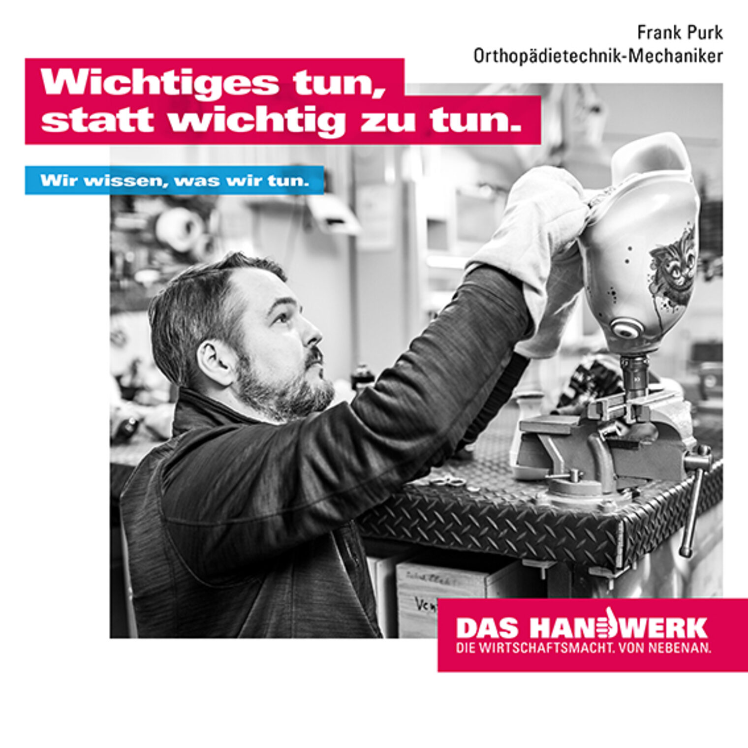 Werbemotiv von handwerk.de mit Botschafter Frank Purk