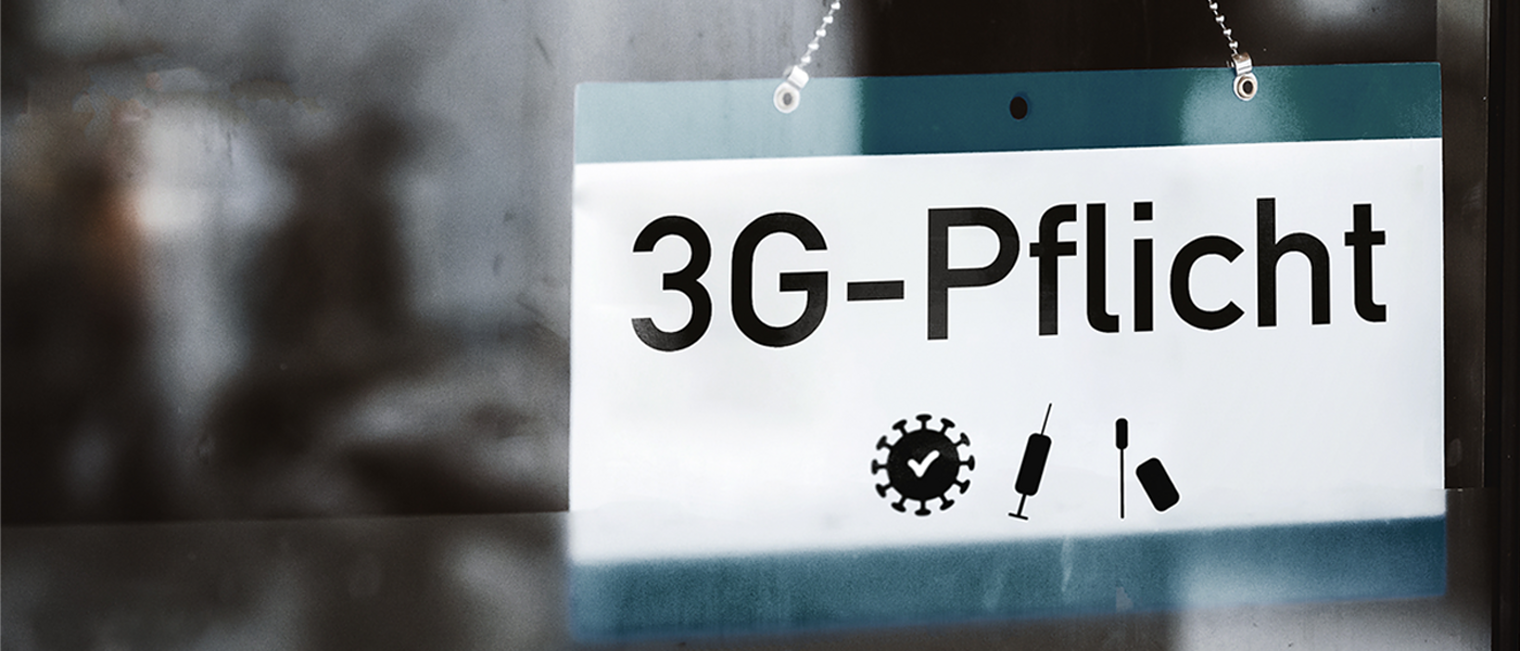 Schild: 3G-Pflicht