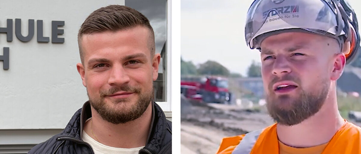 Julius Hambsch vor der Hochschule Biberach und auf der Baustelle. Der angehende "Bauingenieur Plus" Julius Hambsch vor der Hochschule Biberach und auf der Baustelle.