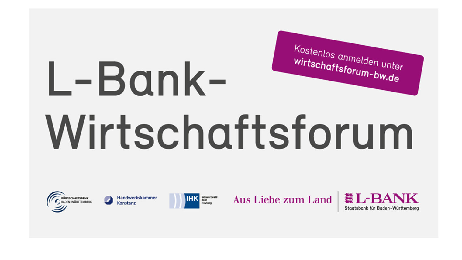 Werbebanner für das L-Bank-Wirtschaftsforum