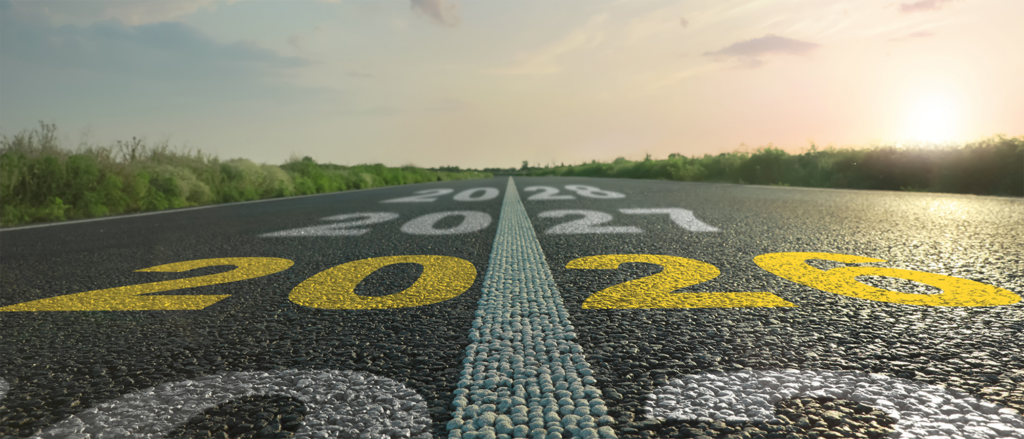 Autobahn mit Jahreszahlen