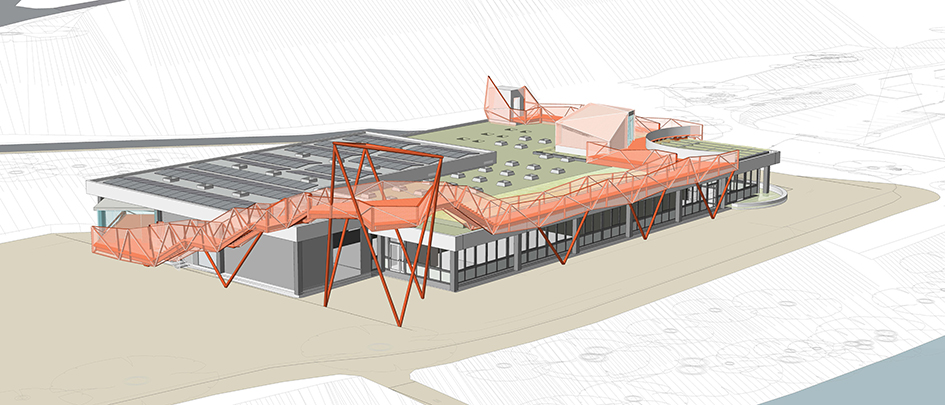 Modell des Science Centers, das auf der Landesgartenschau in Rottweil 2028 stehen soll.